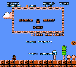 Hammer Mario Bros Title Screen